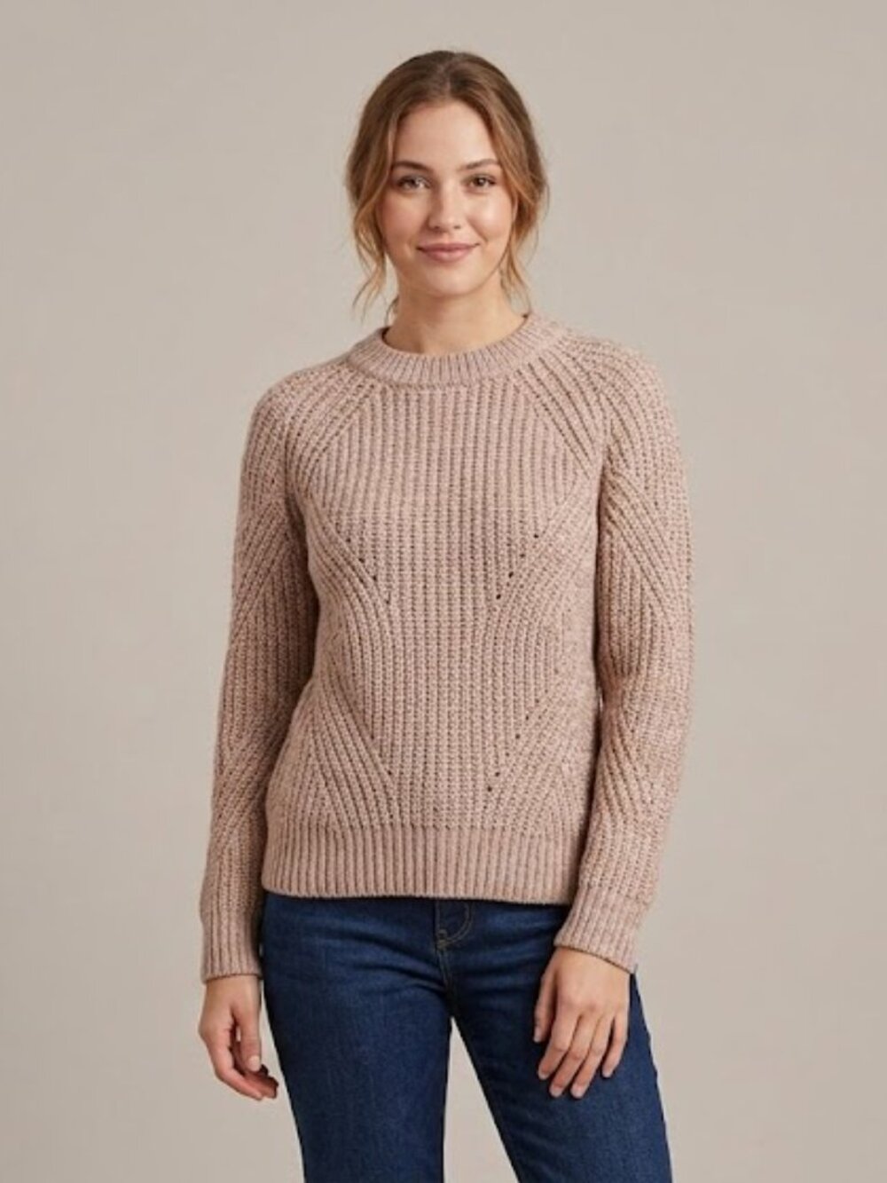 American Eagle Blush Pink Cable Knit Sweater